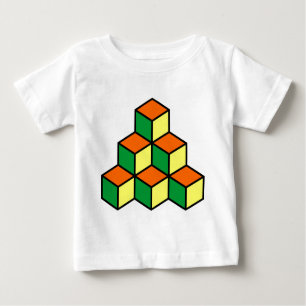 T-shirt Pour Bébé Blocs géométriques - vert orange et jaune