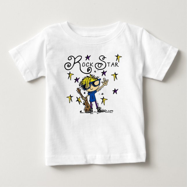 T-shirt Pour Bébé Blond Boy Rock Star (Devant)