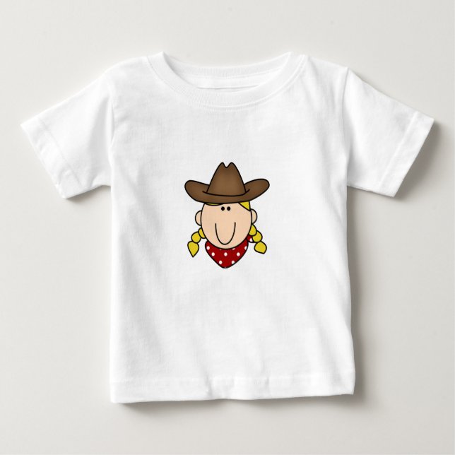 T-shirt Pour Bébé Blond Cowgirl (Devant)