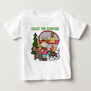 T-shirt Pour Bébé Blond Girl Crazy Pour Camping