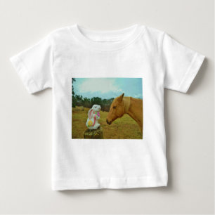 T-shirt Pour Bébé Blond Jaune cheval & Bunny de Pâques