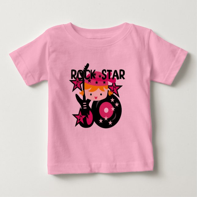 T-shirt Pour Bébé Blond Rock Star Girl (Devant)