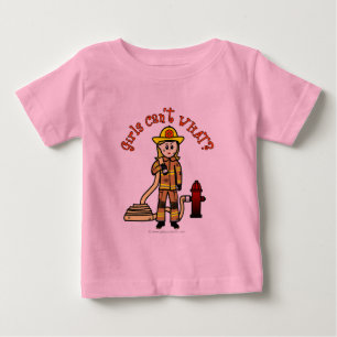 T-shirt Pour Bébé Blonde pompier fille