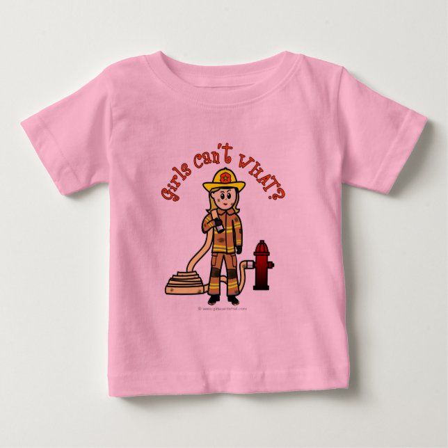 T-shirt Pour Bébé Blonde pompier fille (Devant)