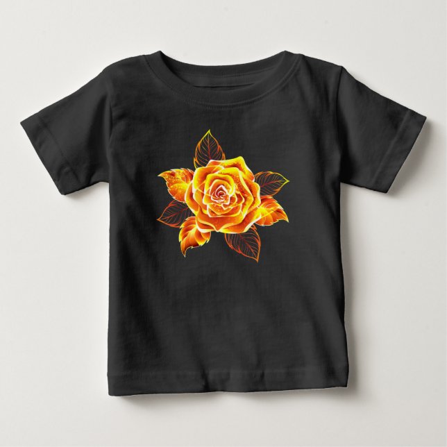 T-shirt Pour Bébé Blooming Fire Rose (Devant)