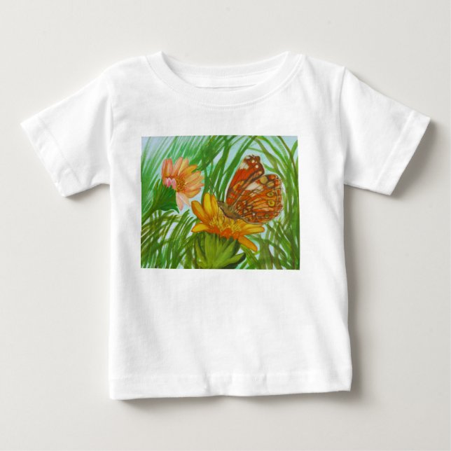T-shirt Pour Bébé Blooming flower garden (Devant)