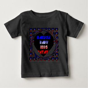 T-shirt Pour Bébé Blue Black Hakuna Matata Baby Kids Design.png