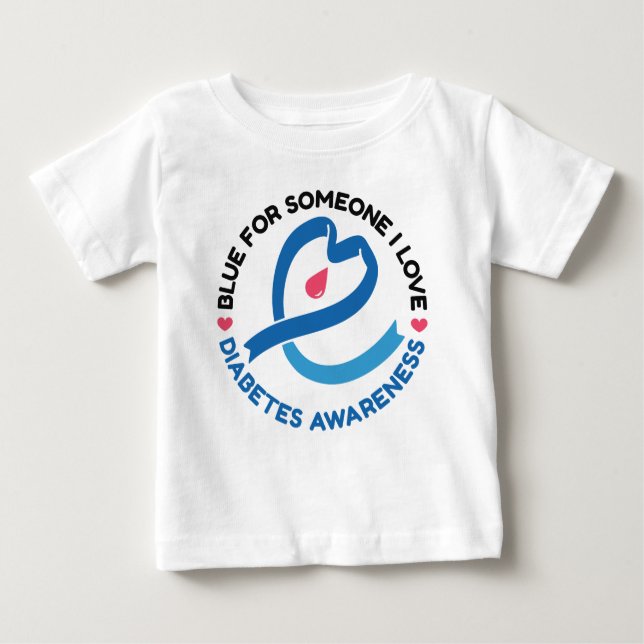 T-shirt Pour Bébé Blue for Someone I Love – Diabetes Awareness (Devant)