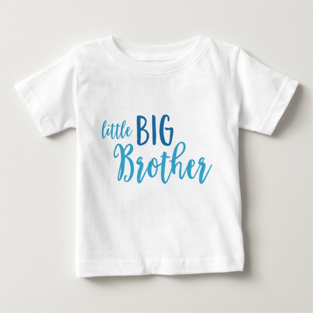 T-shirt Pour Bébé Blue Little Big Brother Toddler Long Sleeve Tee (Devant)