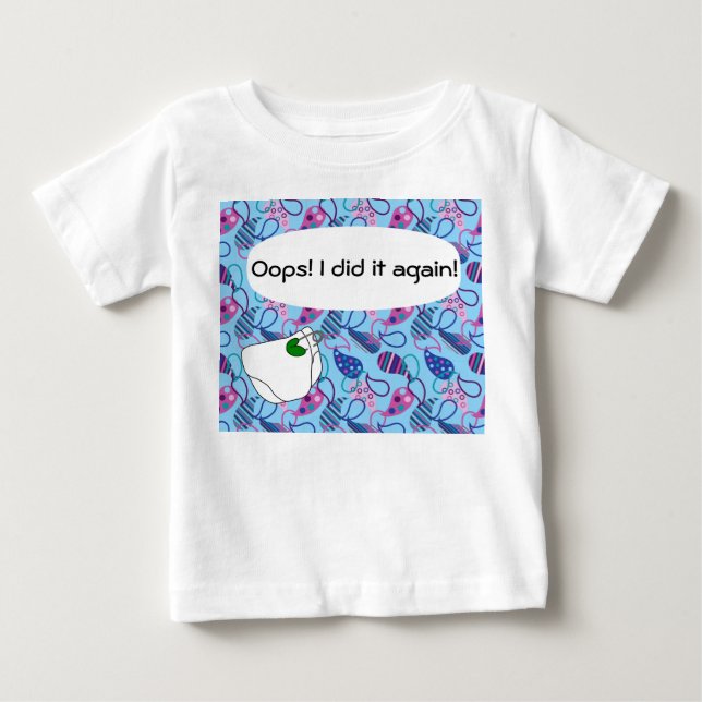 T-shirt Pour Bébé Blue Paisley (Devant)