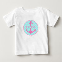 Blue Quatrefoil + Pink Anchor Tutu Bodysuit