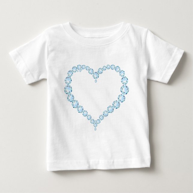 T-shirt Pour Bébé Blue Topaz Gem Heart (Devant)