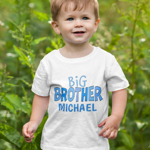 T-shirt Pour Bébé Blue Whimsical mignon moderne Brother Brother