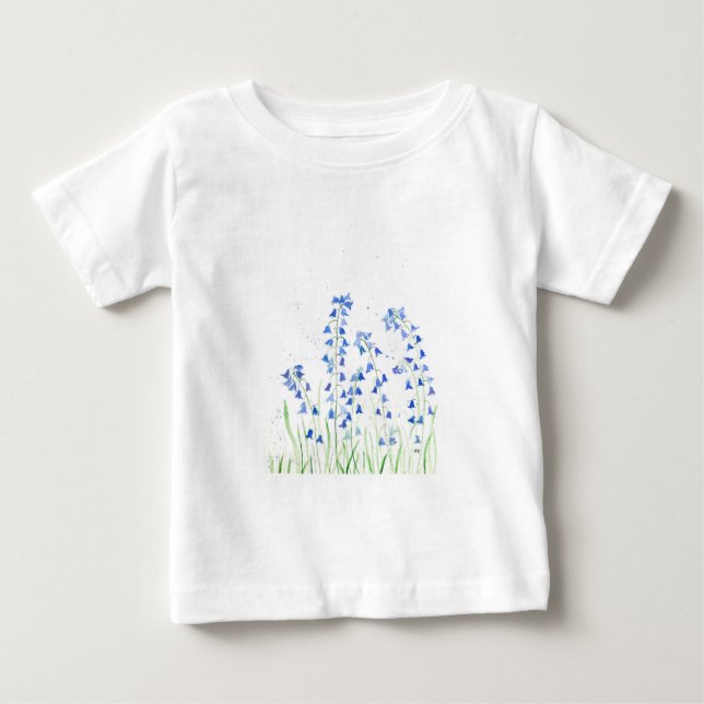 T-shirt Pour Bébé Bluebells fleurs bleues (Devant)