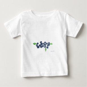 T-shirt Pour Bébé Blueberries fruits cuisine aquarelle nourriture ru