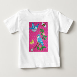 T-shirt Pour Bébé Bluebirds Fairytale Vintage Look T Chemise pour bé