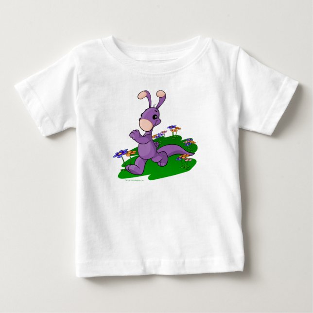 T-shirt Pour Bébé Blumaroo pourpre défilant à travers l'île de Roo (Devant)