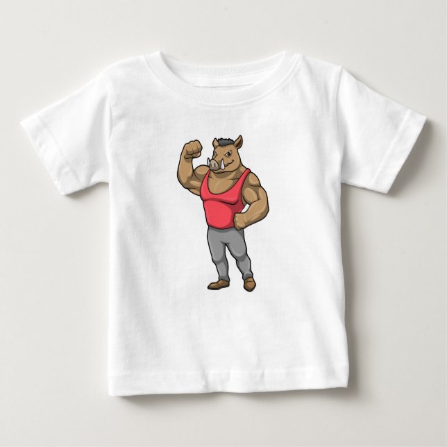 T-shirt Pour Bébé Boar Bodybuilder Muscles Bodybuilding (Devant)