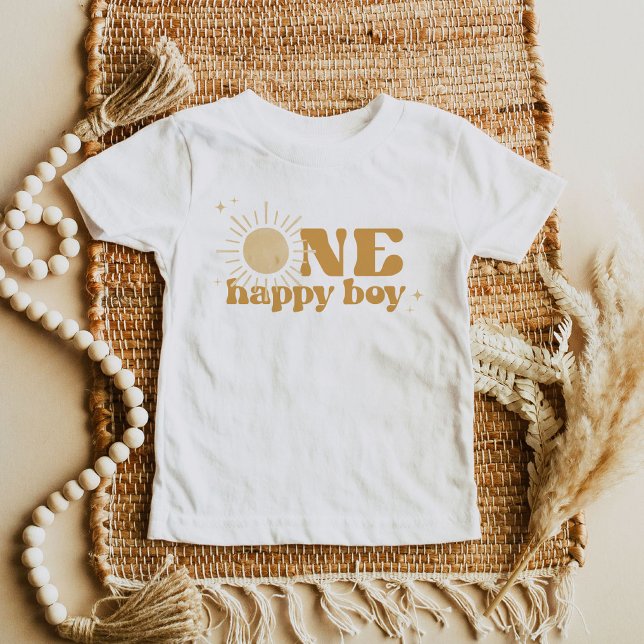 T-shirt Pour Bébé BODHI Boho Sun Un Garçon Heureux 1er Anniversaire (Créateur téléchargé)