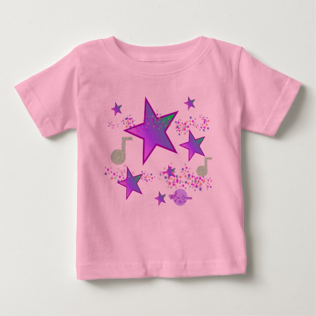 T-shirt Pour Bébé Body à tutu rose bébé Starlight Lullaby (Devant)