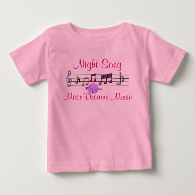 T-shirt Pour Bébé Body bébé à tutu rose chanson de nuit (Devant)