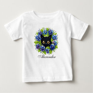 T-shirt Pour Bébé Body bébé garçon floral chat mignon Bluebonnets