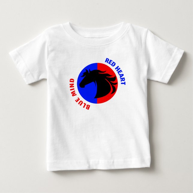 T-shirt Pour Bébé Body bébé Red Heart Blue Mind (Devant)