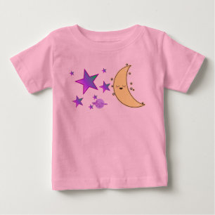 T-shirt Pour Bébé Body bébé rose tutu visage de lune et étoiles