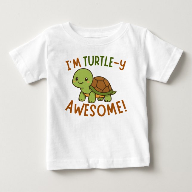 T-shirt Pour Bébé Body bébé tortue (Devant)