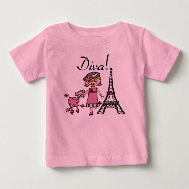T-shirt Pour Bébé Bodysuit bébé tutu diva cheveux blonds (Devant)