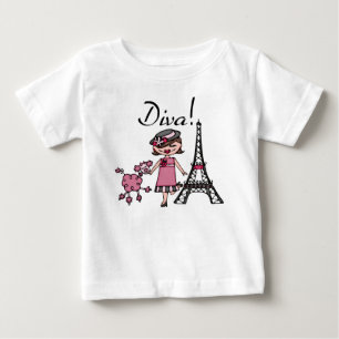T-shirt Pour Bébé Bodysuit Bébé Tutu Diva Cheveux Bruns