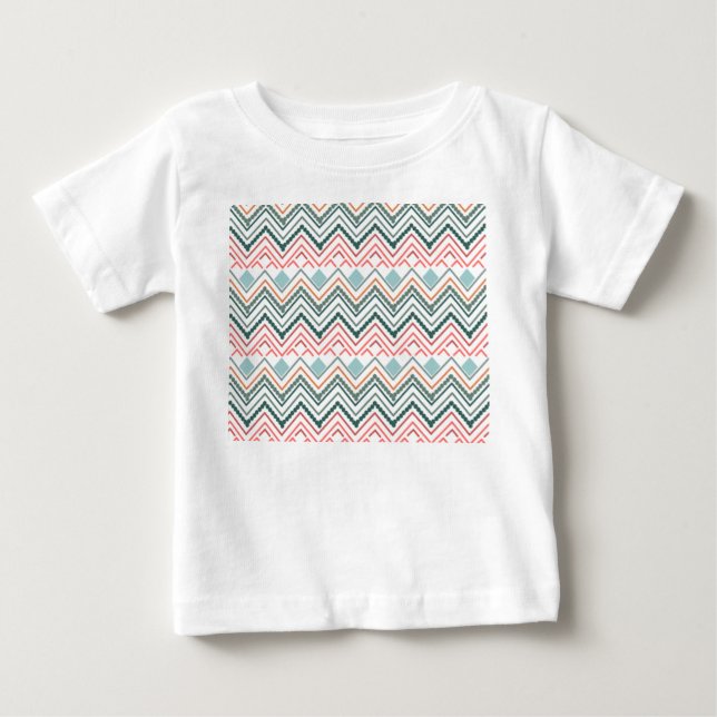 T-shirt Pour Bébé Boho Chevron (Devant)