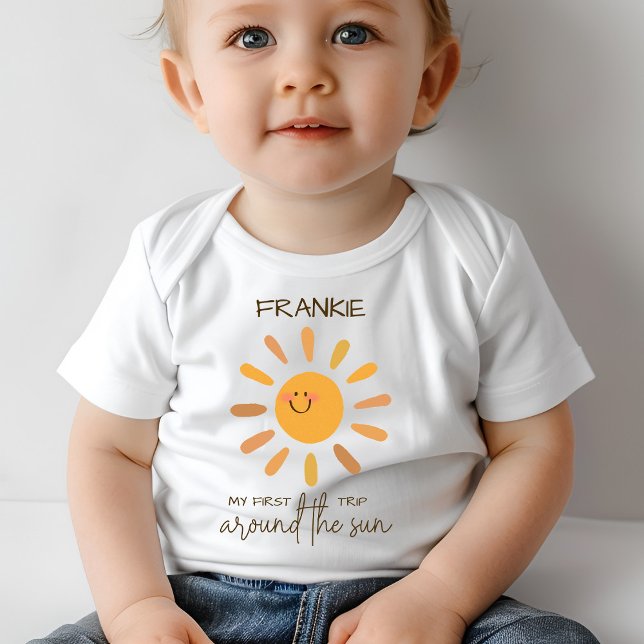 T-shirt Pour Bébé Boho Eté Premier Voyage Autour Du Soleil Anniversa (Créateur téléchargé)