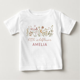 T-shirt Pour Bébé Boho Little Fleur sauvage 1er anniversaire bébé