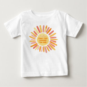 T-shirt Pour Bébé Boho Premier voyage autour du soleil 1er anniversa