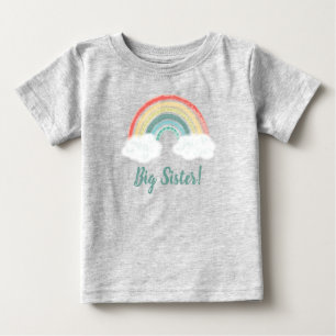 T-shirt Pour Bébé Boho Rainbow Baby shower Big Sister