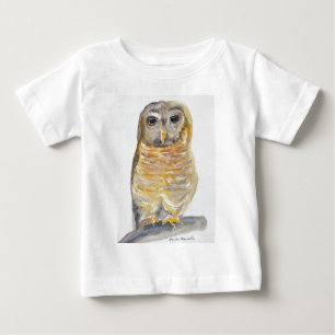 T-shirt Pour Bébé Bois d'oiseaux d'aquarelle Chouette forêt d'animau