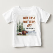T-shirt Pour Bébé Bois personnalisé 1ère Fête des Mères (Devant)