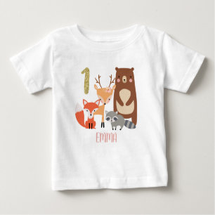 T-shirt Pour Bébé Bois pour enfants 1er anniversaire personnalisé