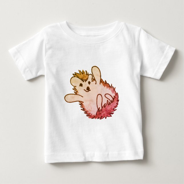 T-shirt Pour Bébé Bois Rouge Orange Happy Jote Hdgehog (Devant)