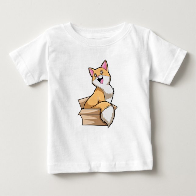 T-shirt Pour Bébé Boîte à chat (Devant)
