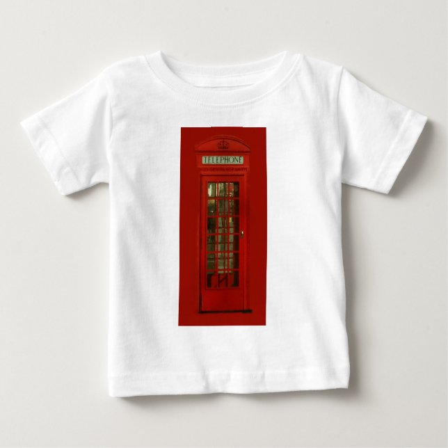 T-shirt Pour Bébé Boîte téléphonique rouge vintage (Devant)