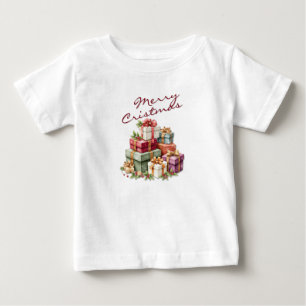 T-shirt Pour Bébé Boîtes-cadeaux de Noël festives Artwork
