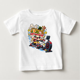 T-shirt Pour Bébé Bol de ramen mignon Machine à ramer Dessin animé F