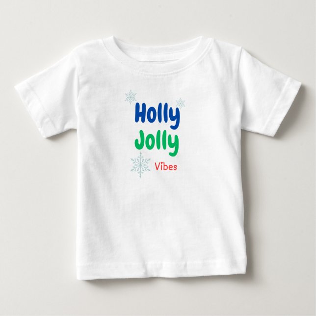 T-shirt Pour Bébé Bold Holly Jolly (Devant)