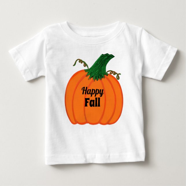 T-shirt Pour Bébé Bon Citrouille orange de automne (Devant)