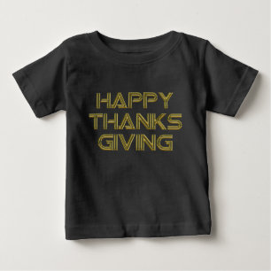 T-shirt Pour Bébé Bon thanksgiving Gold Typographie Blanc Élégant