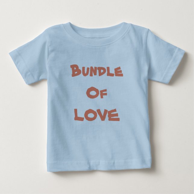 T-shirt Pour Bébé BOND D'AMOUR - Bleu Bleu Simple / Brown (Devant)