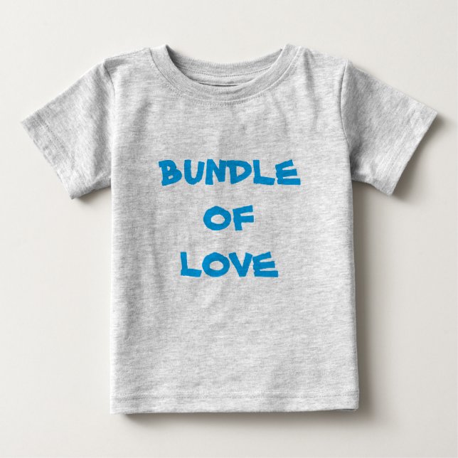 T-shirt Pour Bébé BOND D'AMOUR - Simple Cute Grey / Bleu (Devant)