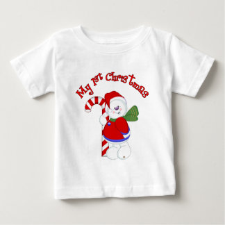 T-shirt Pour Bébé Bonhomme de neige et Noël de Candycane ęr